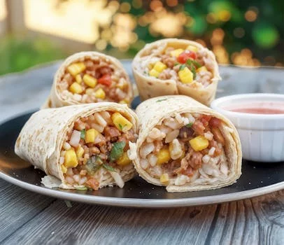 vegetarian burrito with fresh vegetables