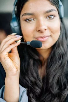 customer service representative smiling